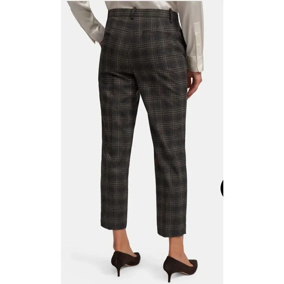Theory Womens Slim Cropped Pant in Plaid Wool Size 8 1087 - Picture 2 of 11